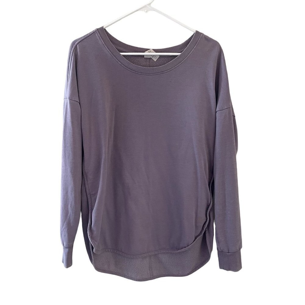 Balance Collection purple athleisure yoga long sleeved sweater shirt women's top